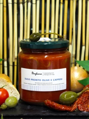 Sauce tomate prête aux olives et câpres - bio - Paglione